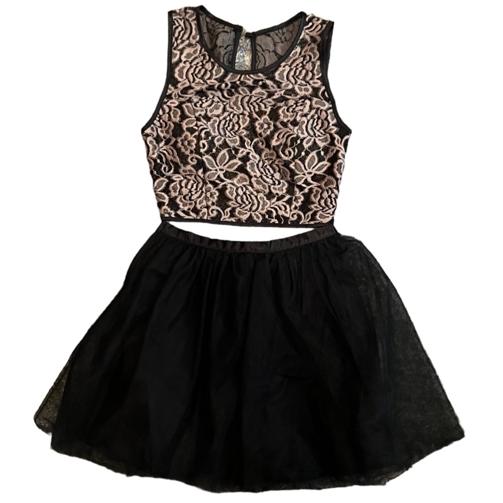 Emerald Sundae 2-piece set black dress (homecoming)
